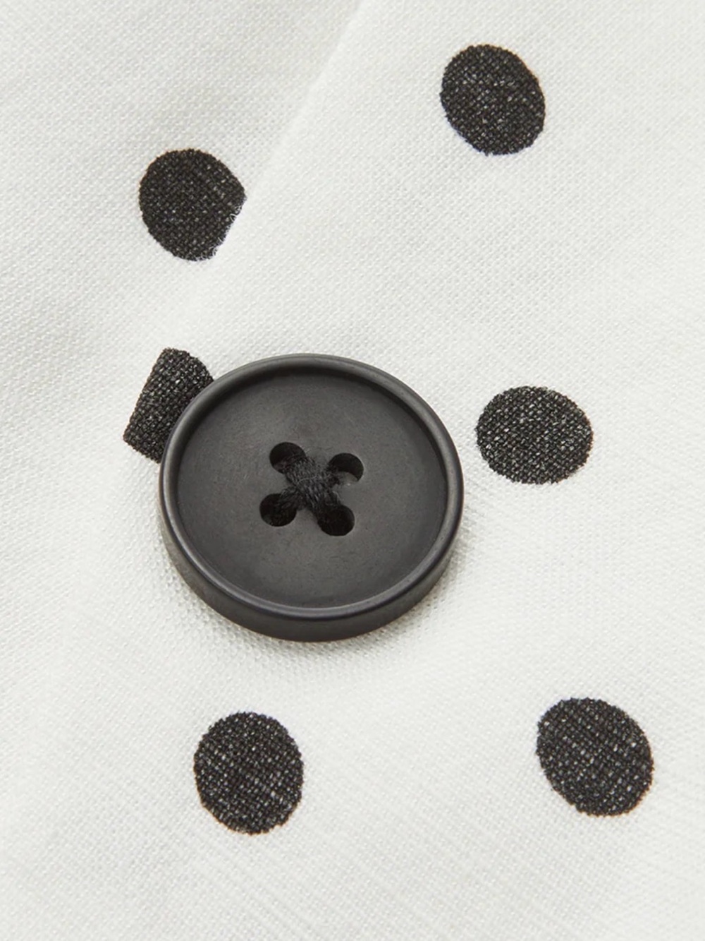 Commense White Halter Polka Dot Button Front Top - Picture 4 of 5